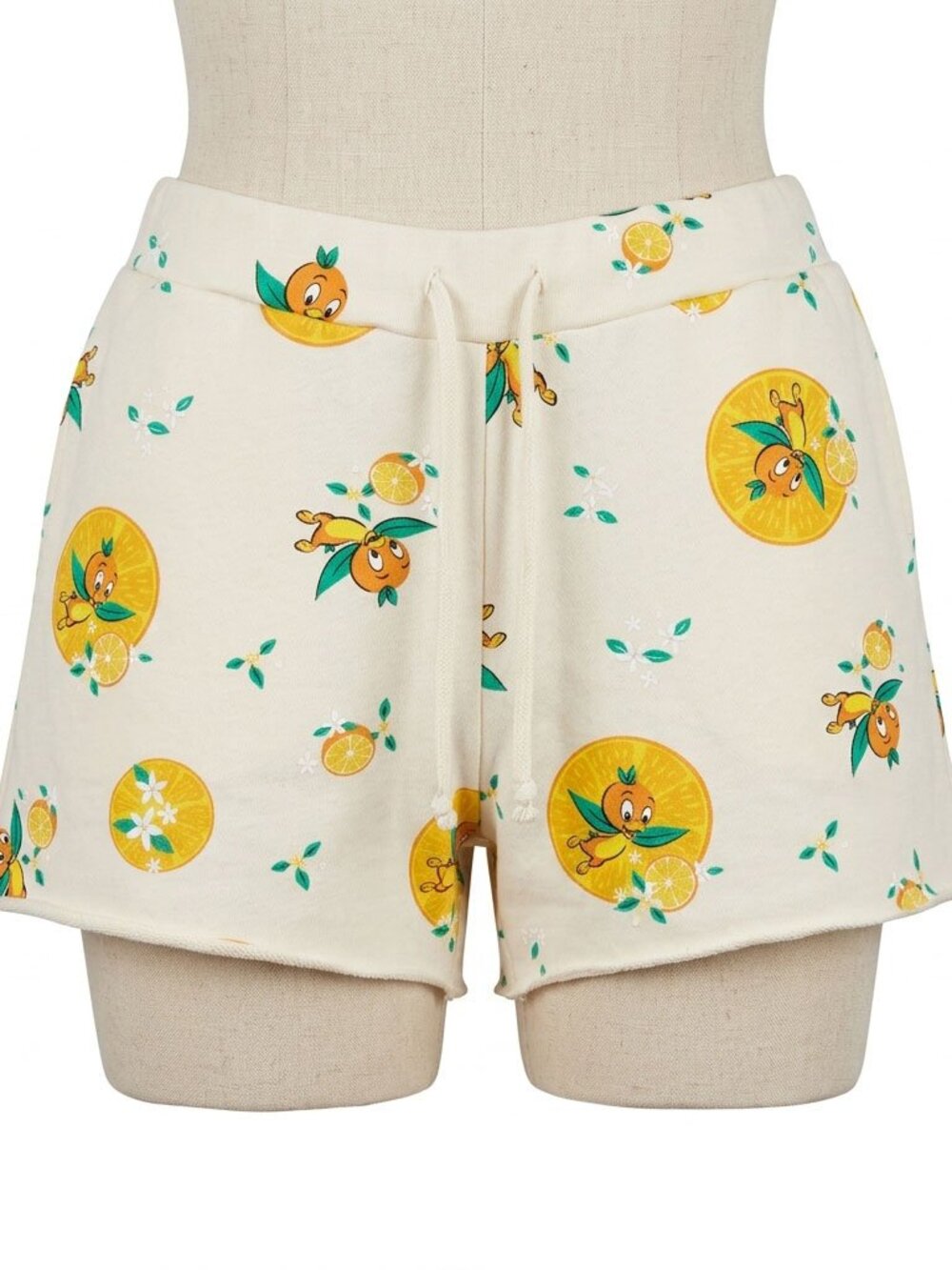 Disney Epcot Orange Bird French Terry Sweat Shorts Cream Yellow Unisex XL Lounge